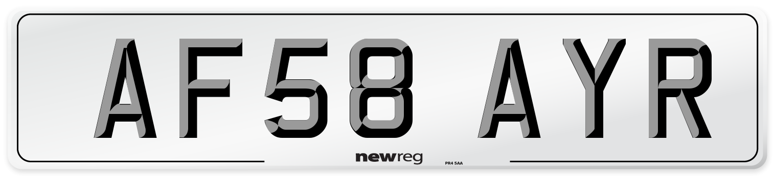 AF58 AYR Number Plate from New Reg